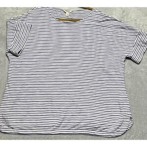 Seasalt Cornwall Bryher View Top Stripe T-Shirt US 18 Organic Cotton Nautical